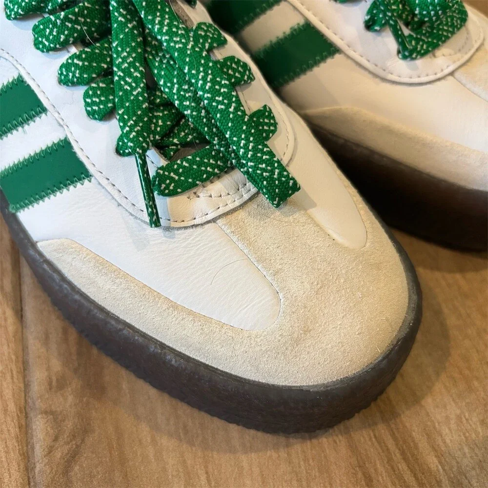 adidas Originals Sambae Samba Womens Low Top Sneakers White Green Gum US 9